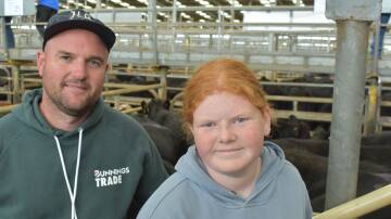 Wayne Luke, Glen Alvie,  bought eight, 490 kilogram, Angus steers for 240 cents a kilogram or $1180 from A & M Magro, Archies Creek. He was with his niece, Alyce Tack, 13, Wonthaggi.