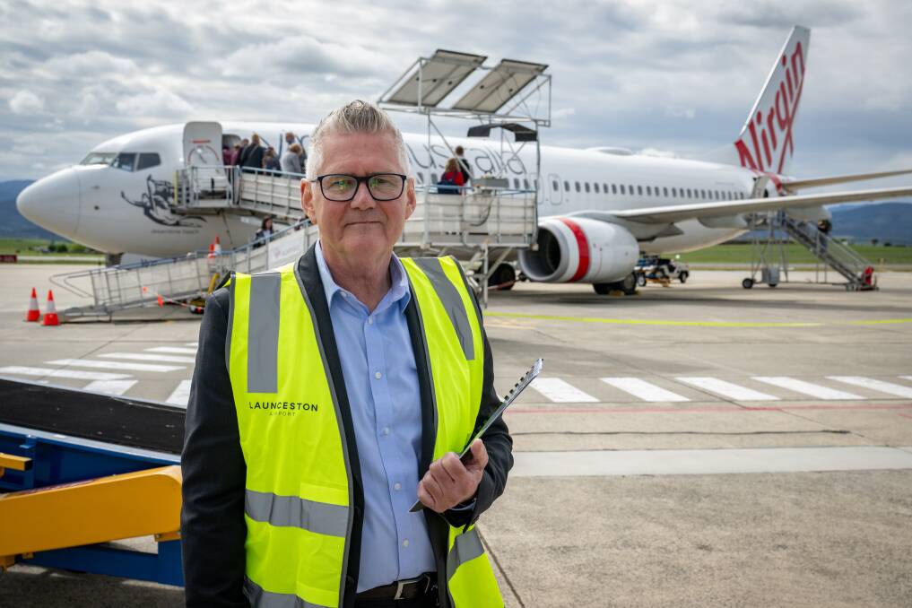 Launceston Airport chief executive officer Shane O'Hare, pictured in 2023, said a record-breaking February was the result of 'swimming against the tide' during the COVID-19 pandemic, not high-profile pop stars like Taylor Swift. Picture by Paul Scambler
