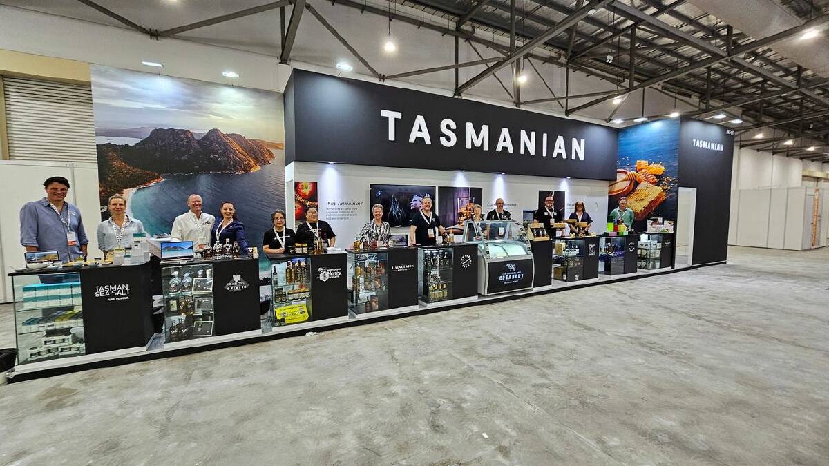 Tasmanian producers on display in Singapore. Picture supplied 