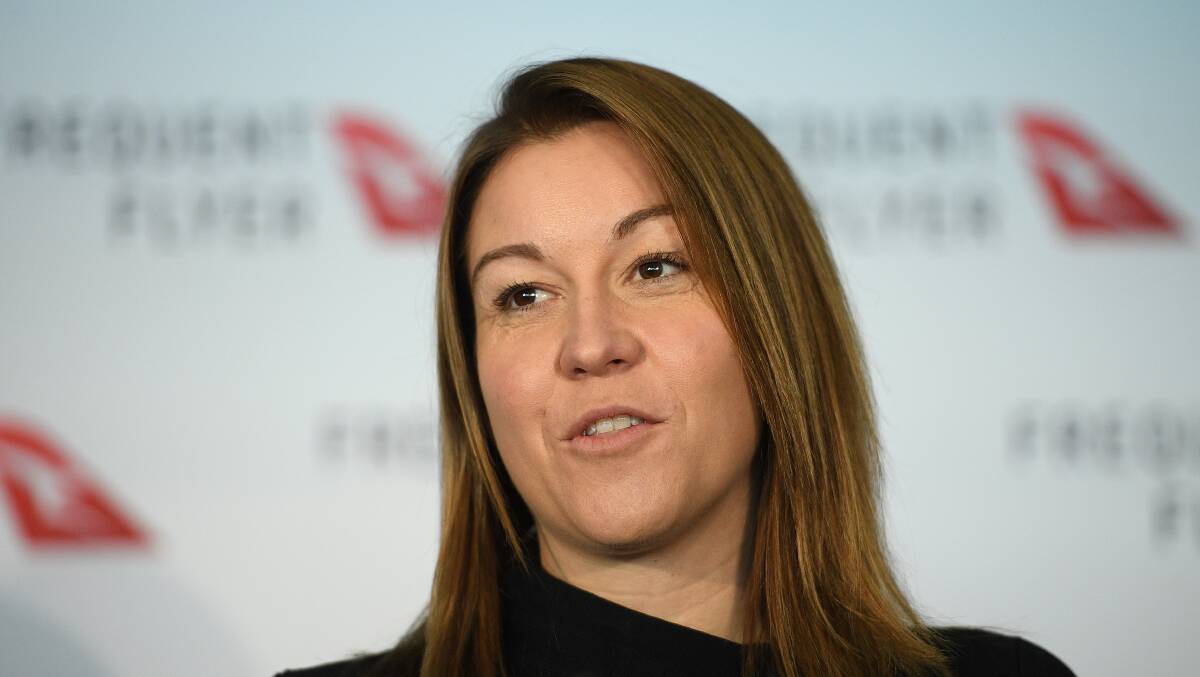 Qantas Loyalty CEO Olivia Wirth speaks during a Frequent Flyer program announcement at the Sydney Cricket Ground, in Sydney, Thursday, June 20, 2019. Picture AAP
