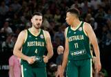 Chris Goulding and Dante Exum representing the Boomers. Picture by Basketball Australia