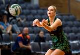 Paige O'Neill during the Cavaliers' Tasmanian Netball League game against South East Suns at the Silverdome. Picture by Phillip Biggs