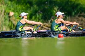 Anneka Reardon and Georgia Miansarow competing in Switzerland. Picture Rowing Australia