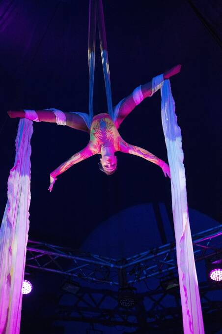 A trapeze artist performing at The Moscow Circus. Picture supplied. 