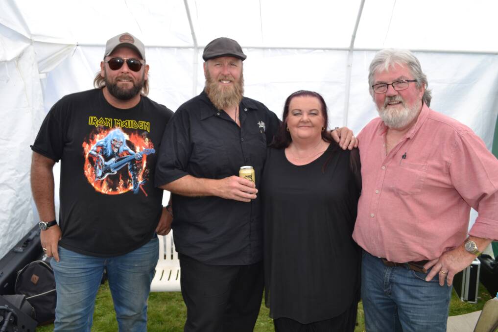 Adam Page at the Mole Creek festival with Gina Timms, and organiser Doug Westbrook. Picture: Dana Anderson