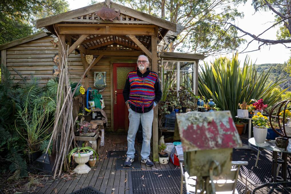 Ikin at his home near Nunamara, where he's lived for nearly four decades creating art. Picture by Paul Scambler