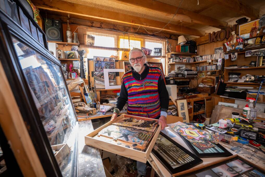 Robert Ikin last exhibited eight years ago. Now he's preparing for his Tasmanian art world return. Picture by Paul Scambler