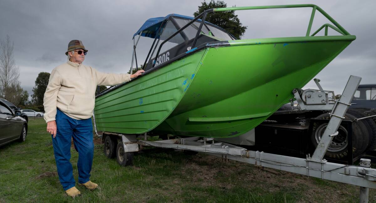 Michael Newton, of Longford, found his boat after it went missing nine years ago. Picture by Phillip Biggs 