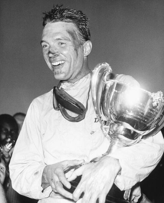 INNOVATOR: Dan Gurney here in 1962 in Nassau, Bahamas was the first driver to win in Formula One, Indy Car and NASCAR. He was also responsible for some significant developments in racing. Picture: AP