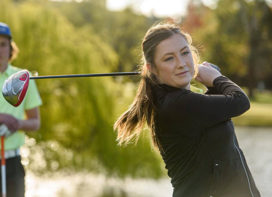 STRIKING OUT: Prospect Vale golfer Lily Caelli heads to South Australia in March to represent the state in the Rene Erichsen Salver national event at Royal Adelaide. Picture: Scott Gelston. 