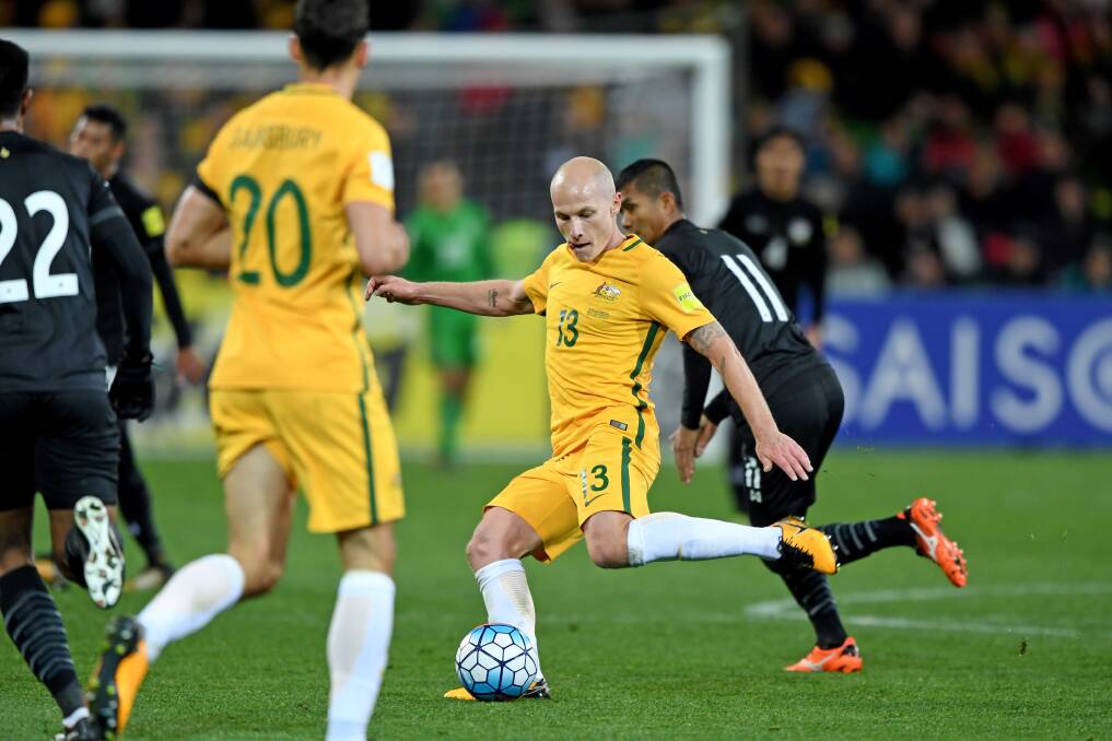 The Socceroos' Aaron Mooy during the 2018 FIFA World Cup Qualifier against Thailand. Soccer's growing popularity is putting pressure on the FFA. Picture: AAP Image/Joe Castro 