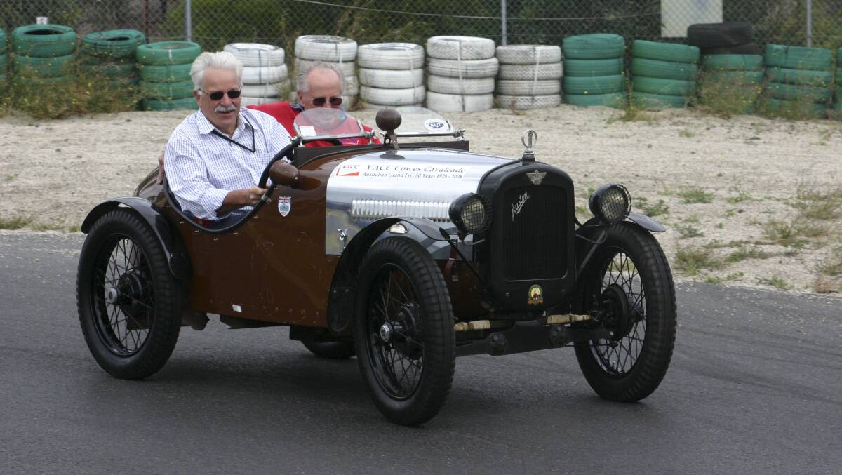 Graeme Steinfort 's supercharged Austin 7 is identical to the car which won the 100 Mile Race at Philip Island in 1928, now considered the first Australian Grand Prix. 