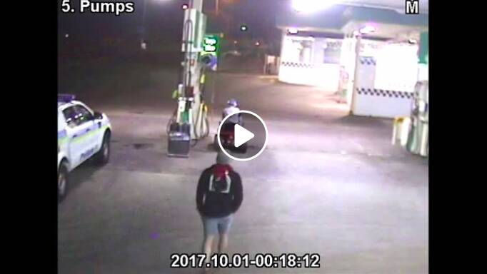 Drunk man caught on camera driving lawnmower into petrol station