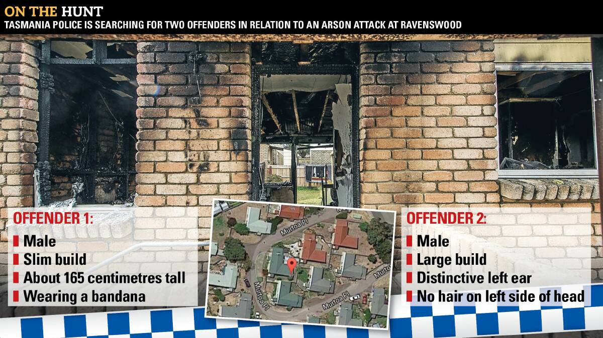 INVESTIGATION: Tasmania Police is investigating after a Ravenswood unit was destroyed when fire-bombs were thrown through the front window.