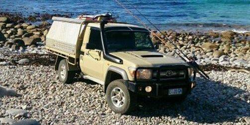 Police are continuing to search for the beige 2007 Land Cruiser Utility which was stolen during an armed robbery at Trevallyn Gourmet Bakery on Wednesday.