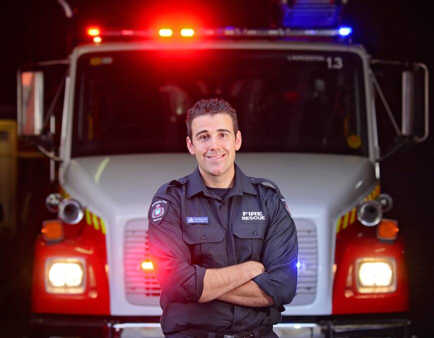EXCHANGE: Canadian firefighter/paramedic Alex Babinsky will work at the Launceston station for 12 months as part of an international exchange program. Picture: Phillip Biggs.