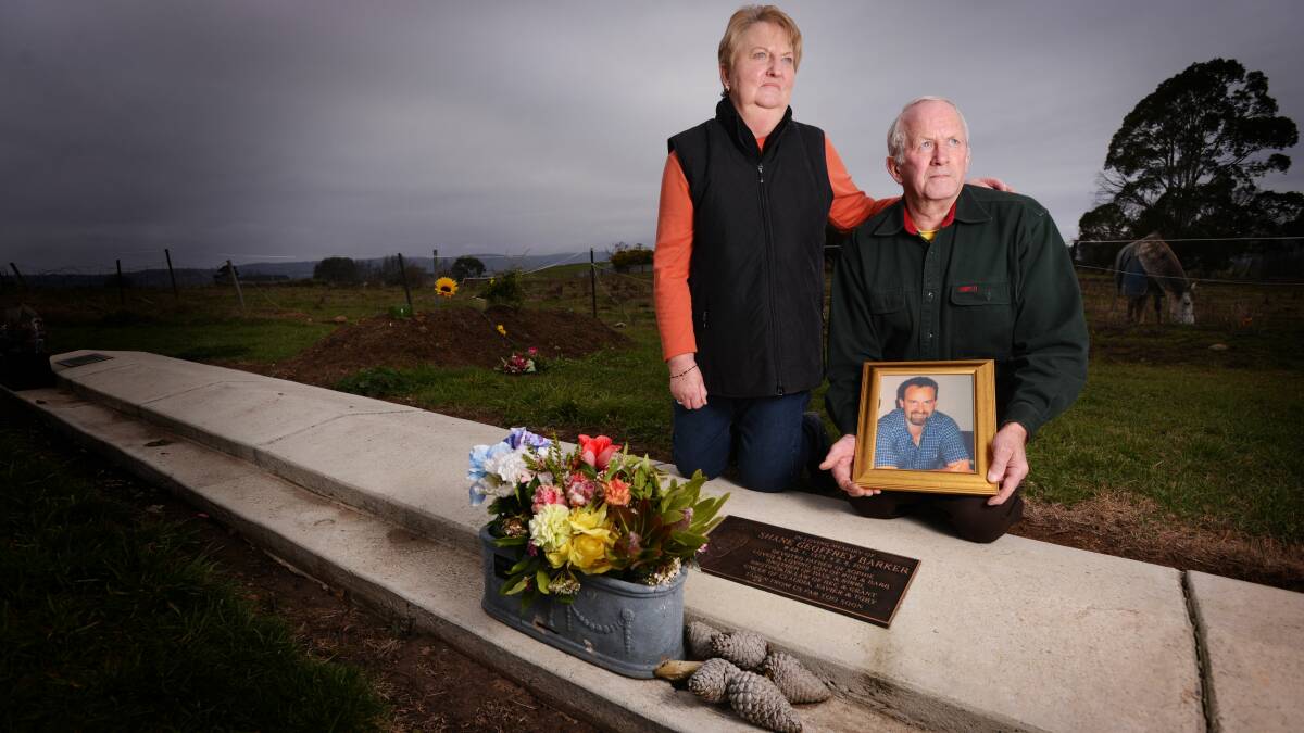 Barbara and Robert Barker, pictured on the fourth anniversary of their son's murder.