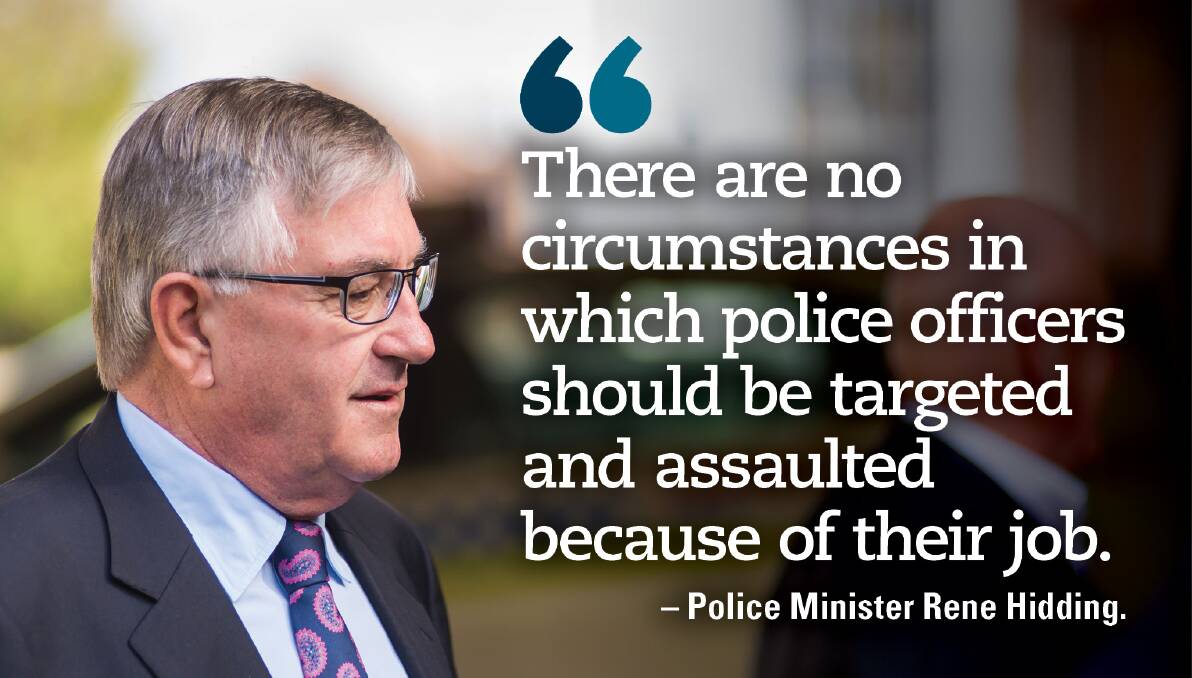CHANGE: Police Minister Rene Hidding will announce an amendment to sentencing laws on Wednesday, creating mandatory minimum sentencing for serious assaults on police officers even when they are not in uniform.