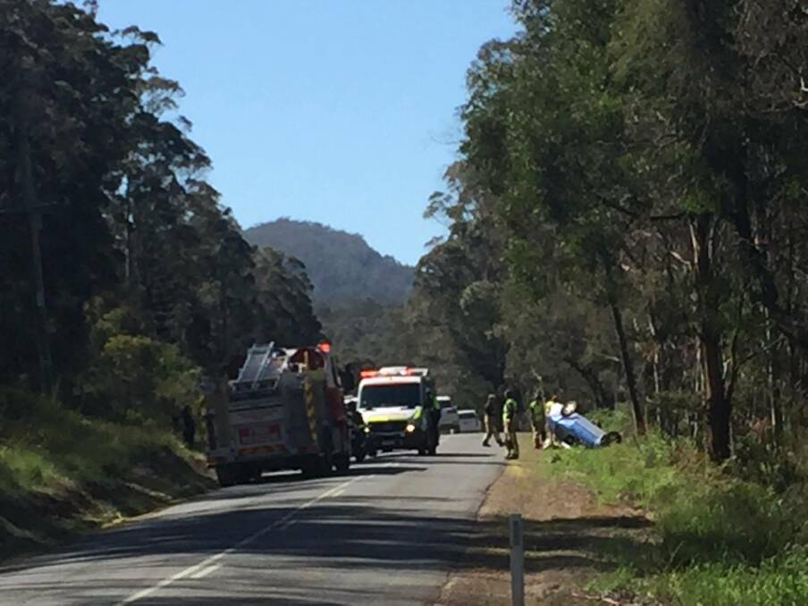 Emergency services are at the scene of a crash on Pipers River Road. Picture: Johanna Baker-Dowdell 