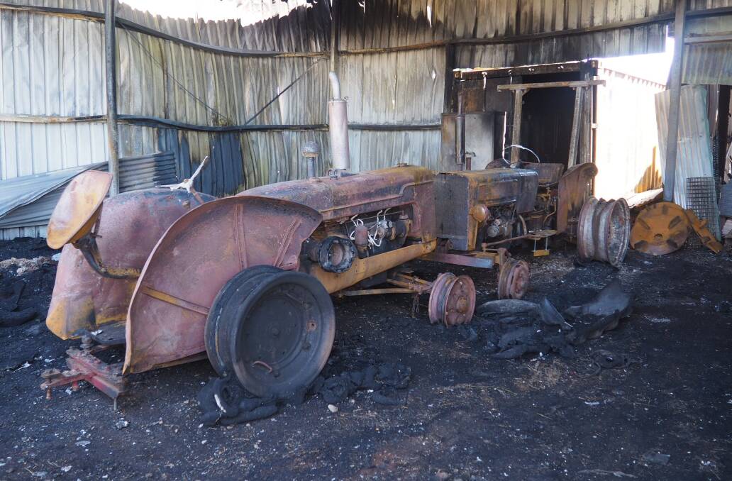 A tractor belonging to Mrs Harper's late father was being stored in the shed.