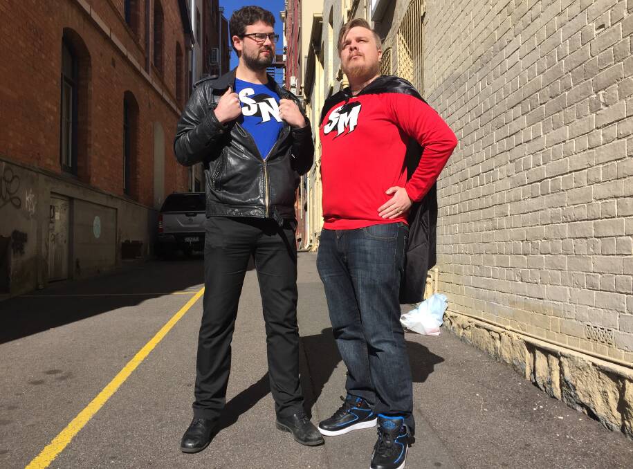 DOCUMENTARY: Creators of the 'Super-Me' web series Nick Spohn and Brendan Crates. Picture: Melissa Mobbs.