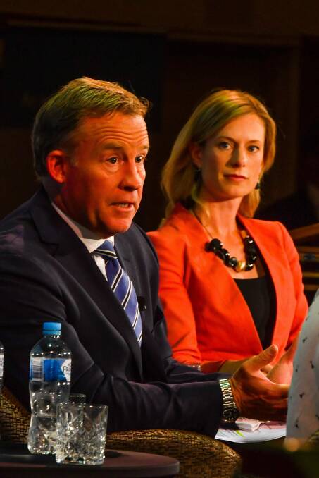 Premier Will Hodgman and Opposition Leader Rebecca White discussed pokies at Tuesday night's debate. Picture: Scott Gelston