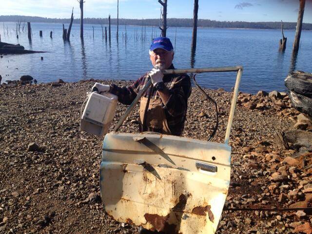 Car doors, furniture and rubbish were found dumped at Lake Echo in the Central Highlands. Picture: Ken Orr