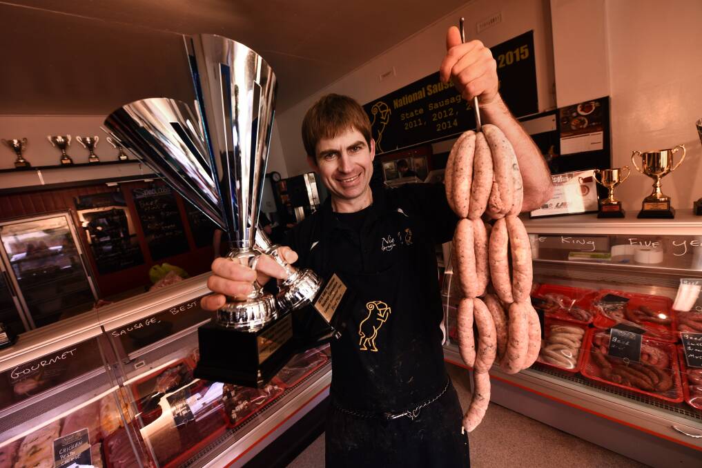 WINNER: Owner of Nigel's Gourmet on Tamar, Nigel Birrell, came home from the Regional Sausage King competition with two first place awards. Picture: Scott Gelston