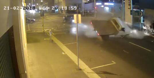 A crash in Launceston on Wednesday night was caught on camera.