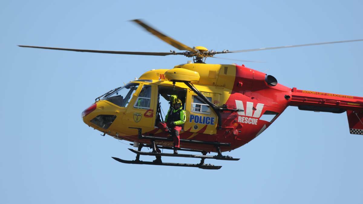 The Westpac Rescue Helicopter was being used in a manhunt at Reedy Marsh on Tuesday night.