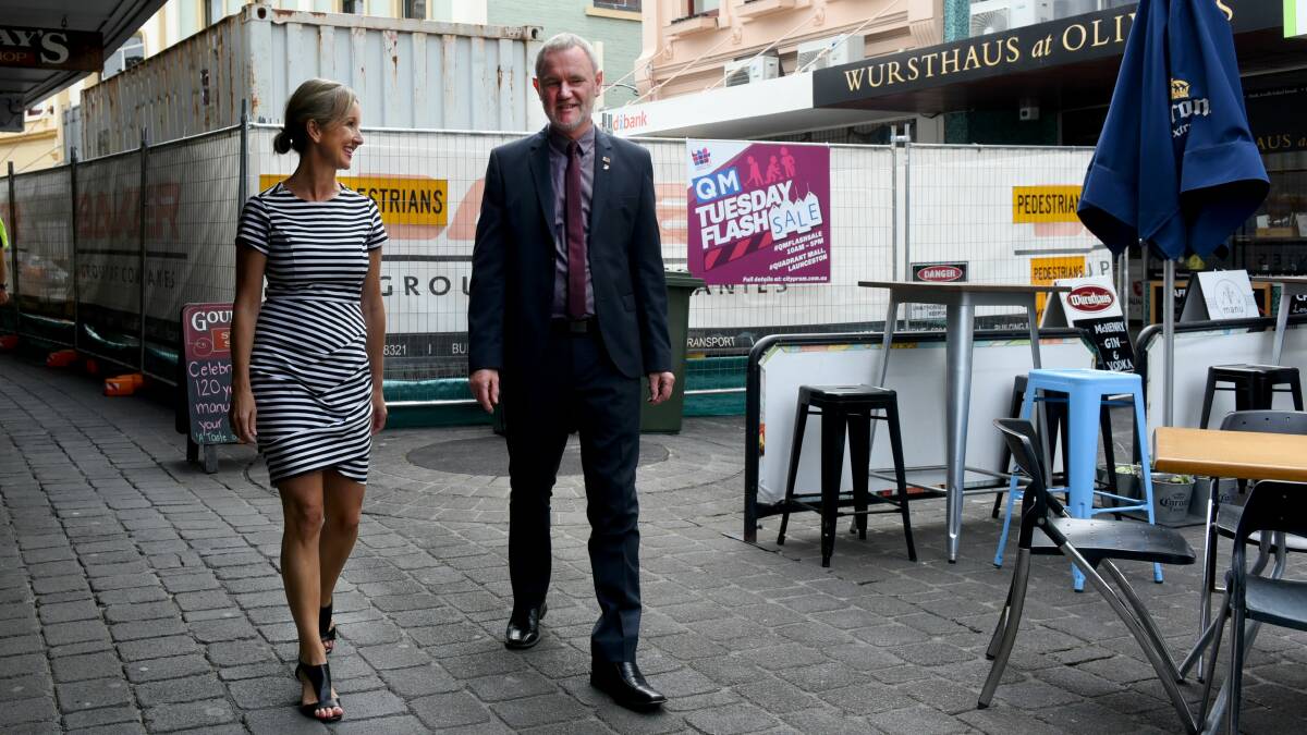 NEW GIG: Cityprom's Vanessa Cahoon, pictured with mayor Albert van Zetten, will start a new role with Launceston's City Mission. 