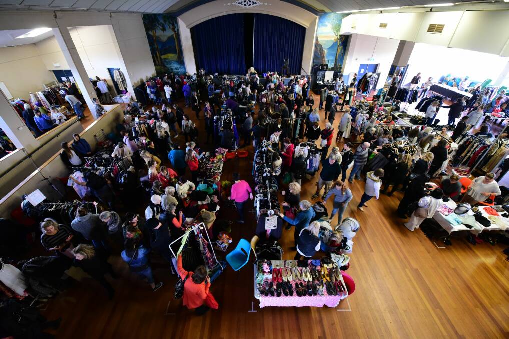 BARGAIN: Shoppers at St Ailbe's hall for the Northern Clothes Market. PICTURE: Paul Scambler.