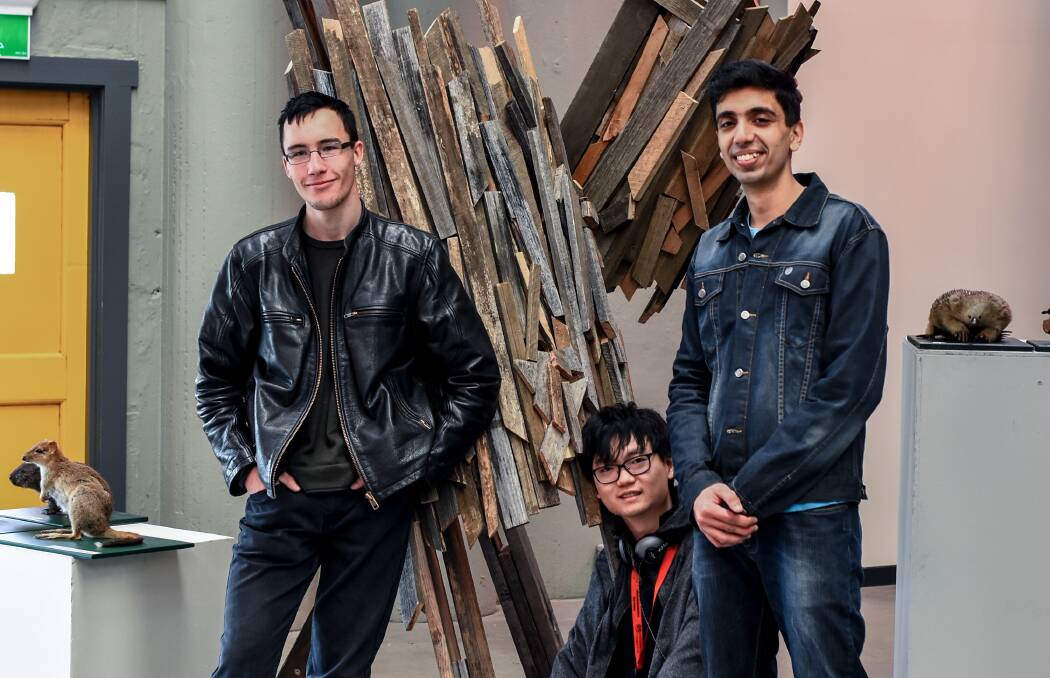 ARCHITECTURE: University of Tasmania architecture and interior design students Cameron Hicks, Yong Han Chen and Abdul Kamal with their Species Hotel.