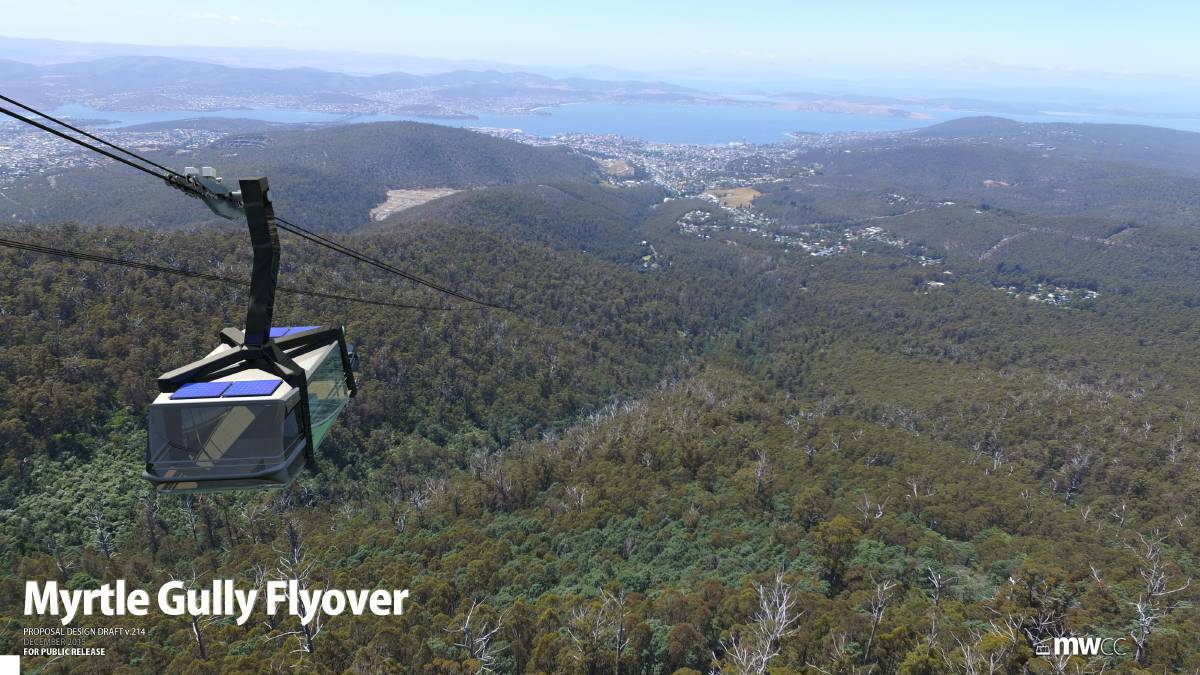 Proposed cable car on Mount Wellington. Picture: Supplied