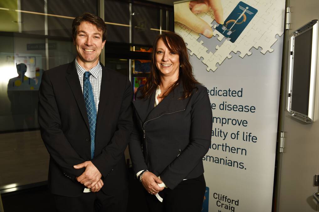 SUPPORTING INNOVATION: Clifford Craig Medical Research Trust 2017 medical research grant recipients Dr Jonathan Mulford and Maria Unwin. Picture: Scott Gelston