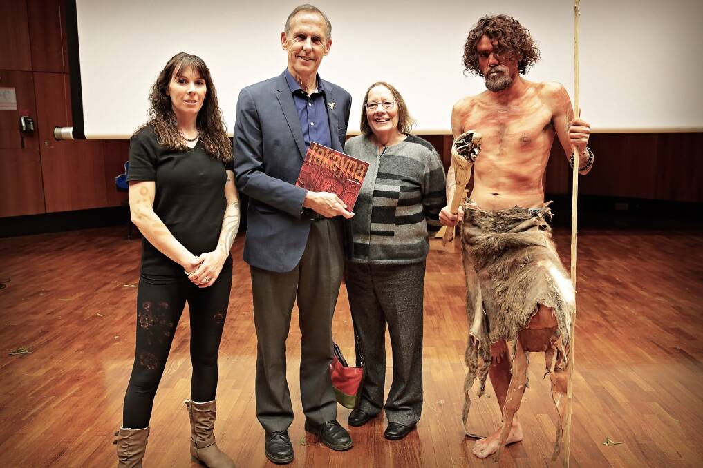 PROUD: Sharnie Everett, Bob Brown, Tasmanian Aboriginal Centre chief executive Heather Sculthorpe and Craig Everett at the 'takayna - country, culture, spirit' book launch. Picture: Arwen Dyer