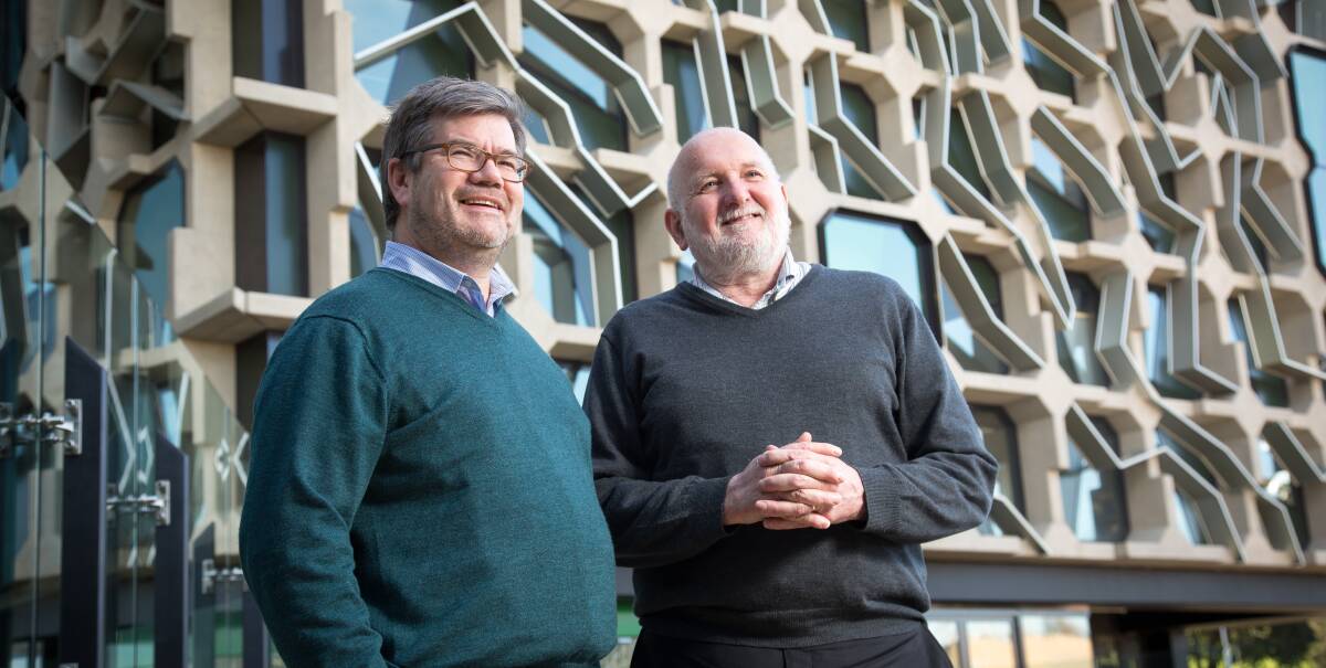 LOOKING TO THE FUTURE: Wicking Dementia Research and Education Centre co-directors Professor James Vickers and Professor Andrew Robinson, who presented evidence to a Senate committee hearing. Picture: Supplied 