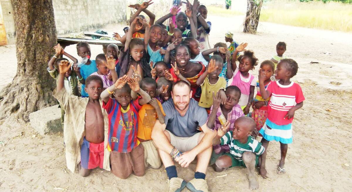 CHRISTMAS: Aidan Ellis-Patterson spent Christmas in rural Gambia in west Africa. Picture: Supplied