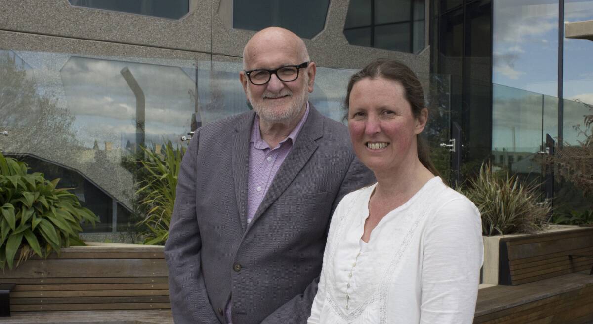 CHANGING PERCEPTIONS: The Wicking Centre co-director Andrew Robinson and centre researcher Dr Anna King at a dementia forum. Picture: Supplied 