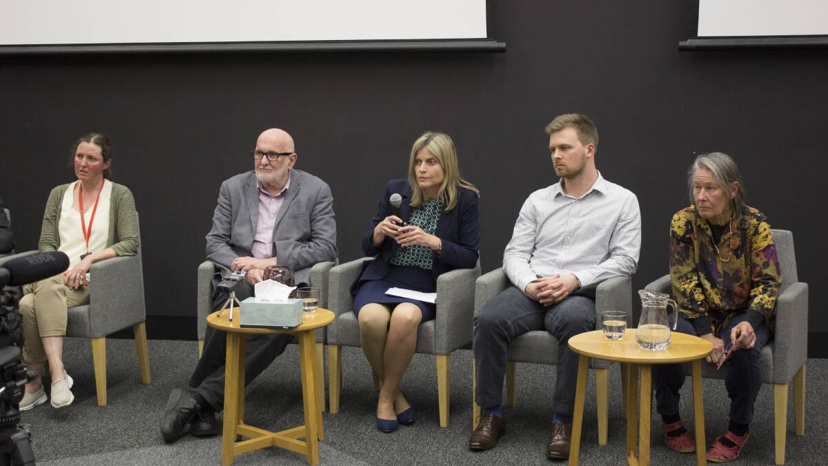 PANEL: The Wicking Centre's Dr Anna King, Professor Andrew Robinson, Dr Juanita Westbury, Dr David Ward with Di Harris, who has dementia. Picture: Supplied