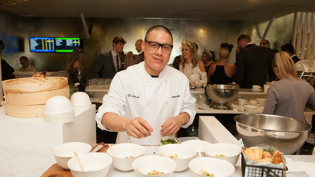 CRAFT: Sydney Chef Dan Hong at the Lexus marquee during Victoria Derby Day at Flemington Racecourse in Melbourne.