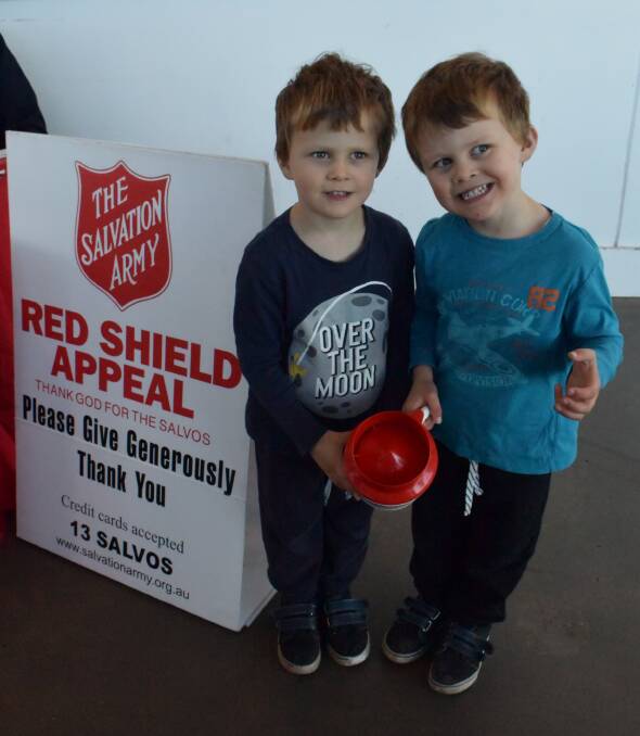 JUNIOR GENEROSITY: Twins Jack and Henry Baker, 4, have donated to The Salvation Army Red Shield Appeal.