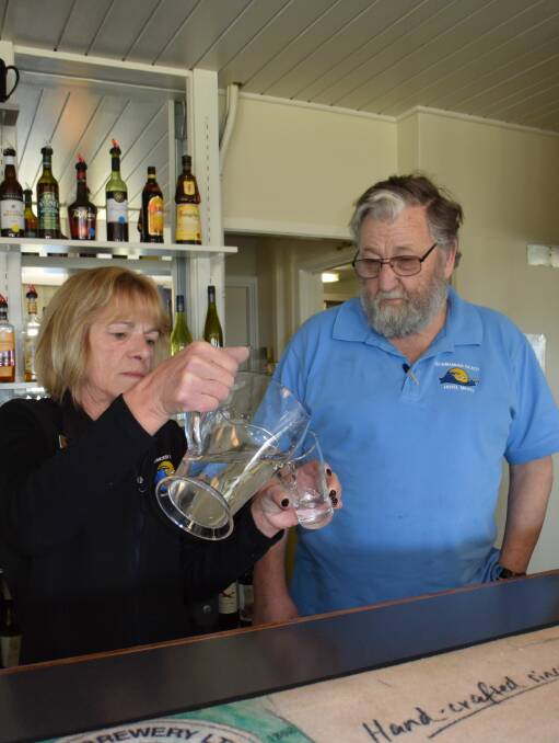 INCONVENIENCED: Bar manager Sharon Street with Scamander Beach Hotel owner Brian Forsyth. Photo: Toli Papadopoulos