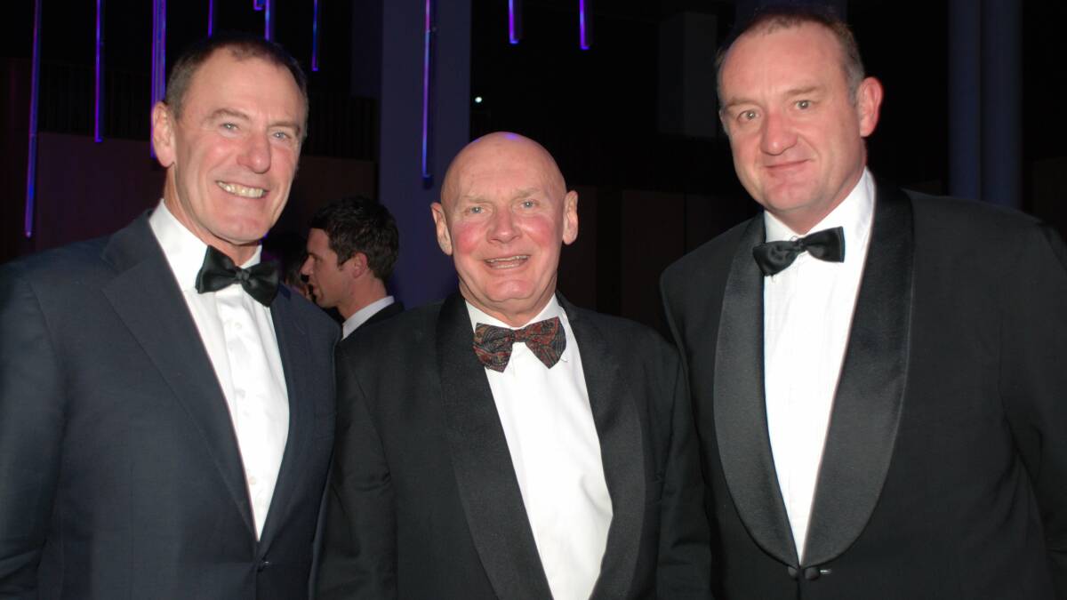 Lloyd Whish-Wilson with former Fairfax Media chief executive Brian McCarthy and Ken Nichols.