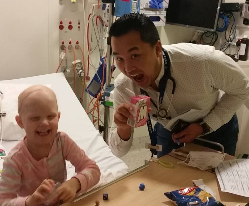 Lydia with Royal Children's Hospital Dr Ary Sudarmana. Picture: Supplied