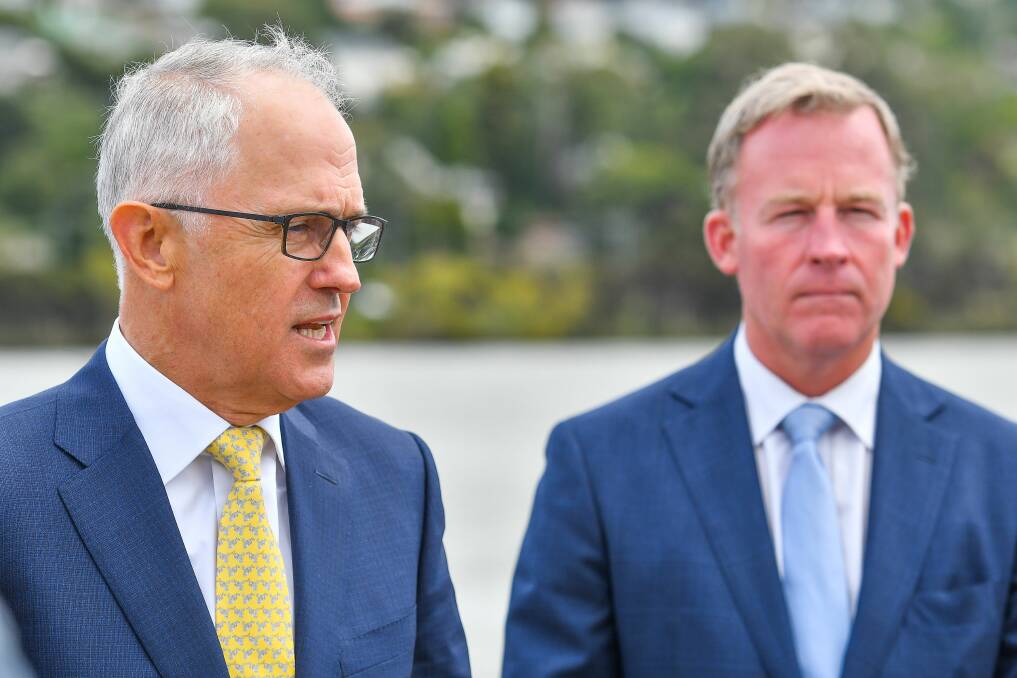 FUNDING PLEDGE: Prime Minister Malcolm Turnbull and Premier Will Hodgman announced nearly $95 million in joint state and federal funding to clean up the Tamar River. Picture: Scott Gelston