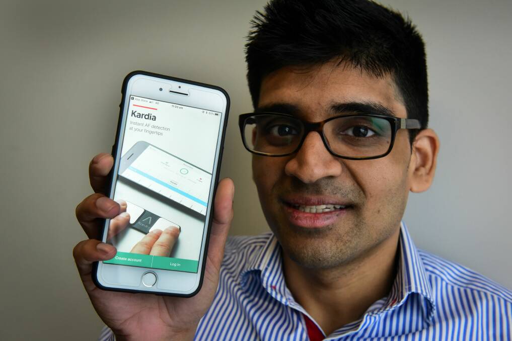 TECHNOLOGY: Cardiology advanced trainee Dr Kuhendra Bala will study mobile heart palpitation monitoring using a Clifford Craig Foundation grant. Picture: Paul Scambler