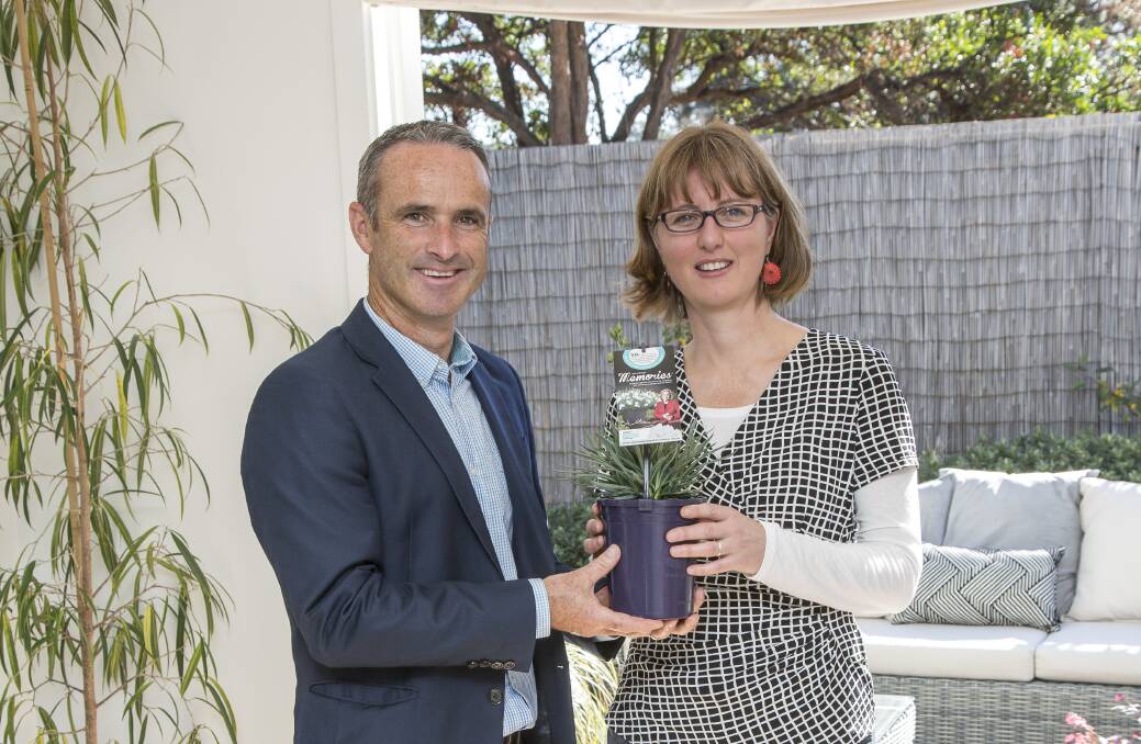 Plants Management Australia managing director Chris Sargent and University of Tasmania Wicking Dementia Research and Education Centre's Dr Claire Eccleston. Picture: Supplied