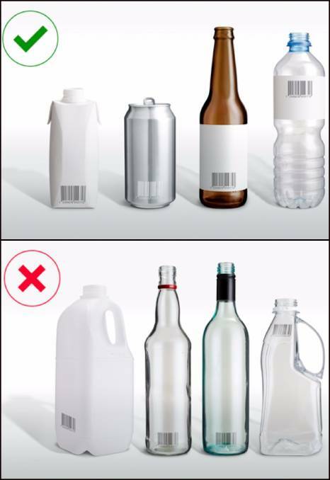 Items that can be recycled as part of the container deposit scheme in NSW.