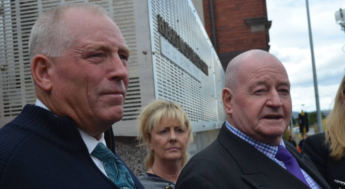 CLOSURE: John and Jim Butterworth outside the inquest on Monday. They want to find their sister's remains. Picture: Georgie Burgess